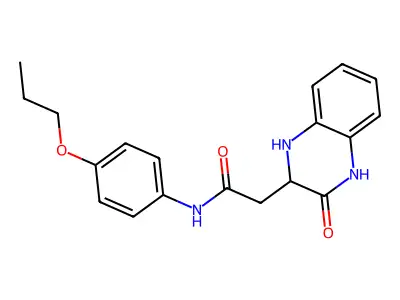 2-(3-oxo-1,2,3,4-tetrahydroquinoxalin-2-yl)-N-(4-propoxyphenyl)acetamide structure