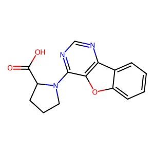 1-(Benzofuro[3,2-d]pyrimidin-4-yl)pyrrolidine-2-carboxylic acid structure