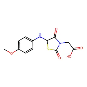 2-(5-((4-Methoxyphenyl)amino)-2,4-dioxothiazolidin-3-yl)acetic acid structure