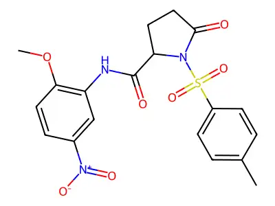 N-(2-methoxy-5-nitrophenyl)-1-[(4-methylphenyl)sulfonyl]-5-oxoprolinamide structure
