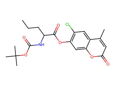 6-chloro-4-methyl-2-oxo-2H-chromen-7-yl N-(tert-butoxycarbonyl)norvalinate structure