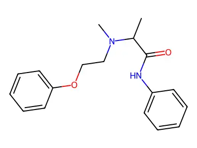 2-[methyl(2-phenoxyethyl)amino]-N-phenylpropanamide structure