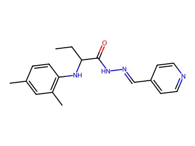 2-[(2,4-Dimethylphenyl)amino]butanoic acid 2-(4-pyridinylmethylene)hydrazide structure