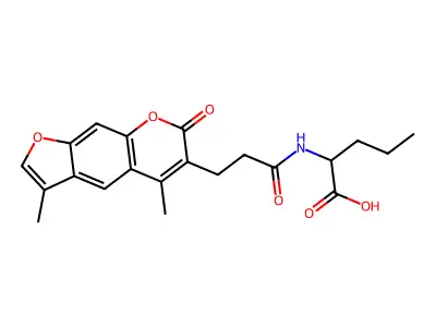 N-[3-(3,5-dimethyl-7-oxo-7H-furo[3,2-g]chromen-6-yl)propanoyl]norvaline structure