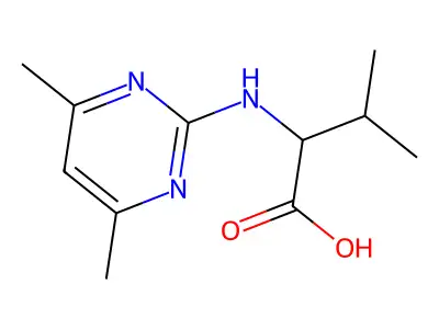 2-(4,6-Dimethyl-pyrimidin-2-ylamino)-3-methyl-butyric acid structure