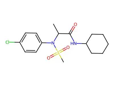 2-(4-chloro-N-methylsulfonylanilino)-N-cyclohexylpropanamide structure
