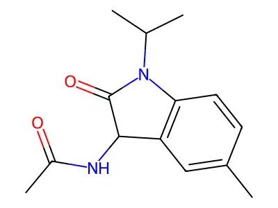 N-(5-methyl-2-oxo-1-propan-2-yl-3H-indol-3-yl)acetamide structure