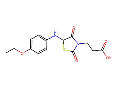 3-{5-[(4-Ethoxyphenyl)amino]-2,4-dioxo-1,3-thiazolidin-3-yl}propanoic acid structure