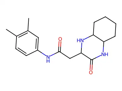 N-(3,4-dimethylphenyl)-2-(3-oxodecahydroquinoxalin-2-yl)acetamide structure