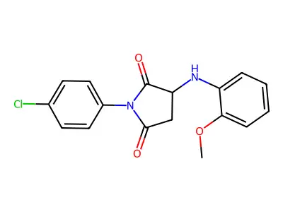 1-(4-Chlorophenyl)-3-[(2-methoxyphenyl)amino]azolidine-2,5-dione structure