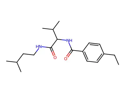 4-ethyl-N-[3-methyl-1-(3-methylbutylamino)-1-oxobutan-2-yl]benzamide structure