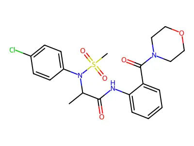2-(4-chloro-N-methylsulfonylanilino)-N-[2-(morpholine-4-carbonyl)phenyl]propanamide structure