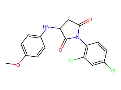 1-(2,4-Dichlorophenyl)-3-(4-methoxyanilino)pyrrolidine-2,5-dione structure
