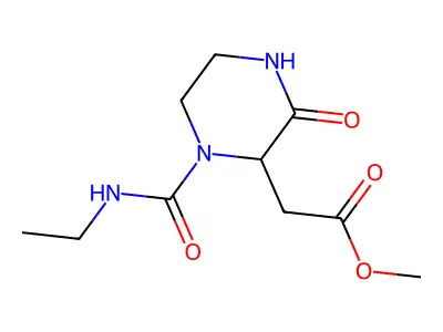 Methyl {1-[(ethylamino)carbonyl]-3-oxopiperazin-2-yl}acetate structure