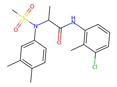N-(3-chloro-2-methylphenyl)-2-(3,4-dimethyl-N-methylsulfonylanilino)propanamide structure