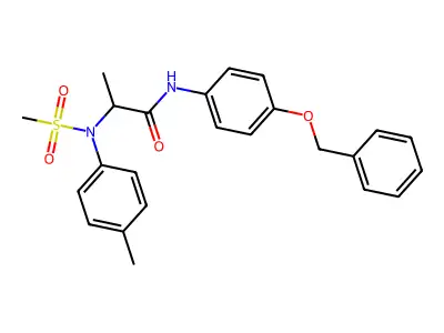 2-(4-methyl-N-methylsulfonylanilino)-N-(4-phenylmethoxyphenyl)propanamide structure