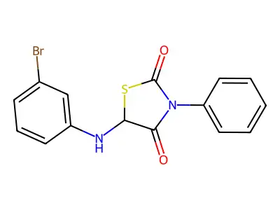 5-[(3-Bromophenyl)amino]-3-phenyl-1,3-thiazolidine-2,4-dione structure