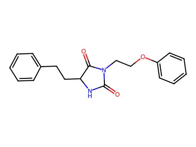 3-(2-Phenoxyethyl)-5-(2-phenylethyl)imidazolidine-2,4-dione structure