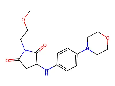 1-(2-Methoxyethyl)-3-((4-morpholinophenyl)amino)pyrrolidine-2,5-dione structure