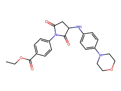 Ethyl 4-(3-{[4-(morpholin-4-yl)phenyl]amino}-2,5-dioxopyrrolidin-1-yl)benzoate structure