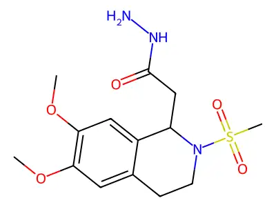 2-[6,7-dimethoxy-2-(methylsulfonyl)-1,2,3,4-tetrahydroisoquinolin-1-yl]acetohydrazide structure