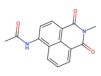 N-(2-methyl-1,3-dioxobenzo[de]isoquinolin-6-yl)acetamide structure