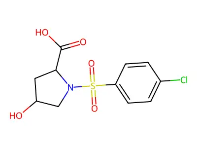 1-(4-Chlorobenzenesulfonyl)-4-hydroxypyrrolidine-2-carboxylic acid structure