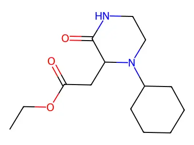 Ethyl 2-(1-cyclohexyl-3-oxopiperazin-2-yl)acetate structure