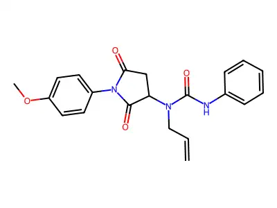 1-[1-(4-Methoxyphenyl)-2,5-dioxopyrrolidin-3-yl]-3-phenyl-1-prop-2-enylurea structure