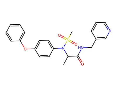 2-(N-methylsulfonyl-4-phenoxyanilino)-N-(pyridin-3-ylmethyl)propanamide structure