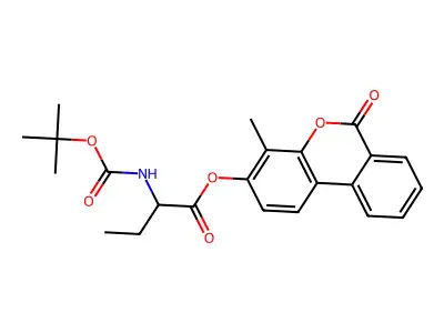 4-methyl-6-oxo-6H-benzo[c]chromen-3-yl 2-[(tert-butoxycarbonyl)amino]butanoate structure