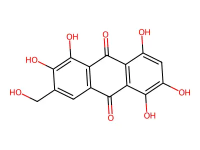 1,2,5,6,8-Pentahydroxy-3-(hydroxymethyl)-9,10-anthracenedione structure