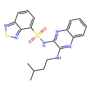 N-(3-(isopentylamino)quinoxalin-2-yl)benzo[c][1,2,5]thiadiazole-4-sulfonamide structure