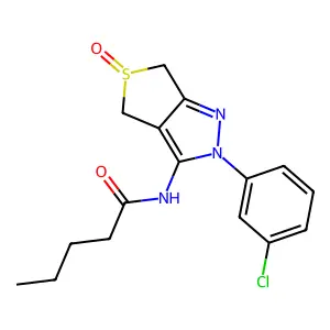N-(2-(3-chlorophenyl)-5-oxido-4,6-dihydro-2H-thieno[3,4-c]pyrazol-3-yl)pentanamide structure
