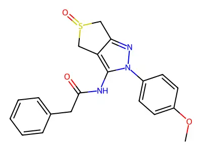 N-(2-(4-methoxyphenyl)-5-oxido-4,6-dihydro-2H-thieno[3,4-c]pyrazol-3-yl)-2-phenylacetamide structure