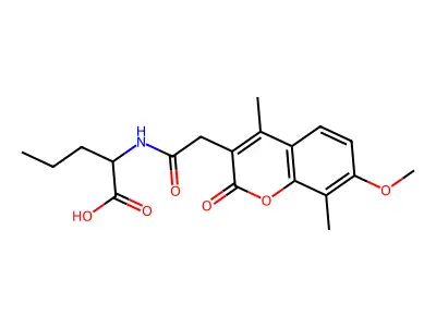 N-[(7-methoxy-4,8-dimethyl-2-oxo-2H-chromen-3-yl)acetyl]norvaline structure