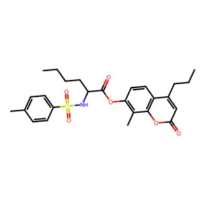 (8-methyl-2-oxo-4-propylchromen-7-yl) (2R)-2-[(4-methylphenyl)sulfonylamino]hexanoate structure