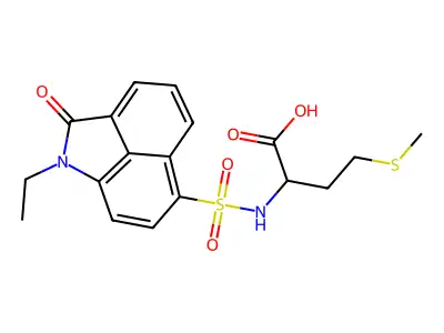 N-[(1-ethyl-2-oxo-1,2-dihydrobenzo[cd]indol-6-yl)sulfonyl]methionine structure