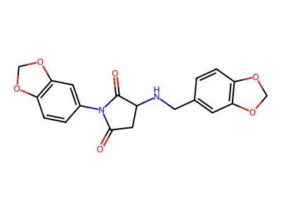 1-(1,3-benzodioxol-5-yl)-3-(1,3-benzodioxol-5-ylmethylamino)pyrrolidine-2,5-dione structure