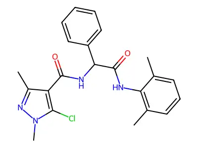 5-chloro-N-[2-(2,6-dimethylanilino)-2-oxo-1-phenylethyl]-1,3-dimethyl-1H-pyrazole-4-carboxamide structure