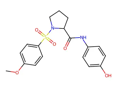 N-(4-hydroxyphenyl)-1-[(4-methoxyphenyl)sulfonyl]prolinamide structure