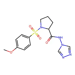 1-(4-methoxyphenyl)sulfonyl-N-(1,2,4-triazol-4-yl)pyrrolidine-2-carboxamide structure