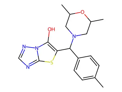 5-((2,6-Dimethylmorpholino)(p-tolyl)methyl)thiazolo[3,2-b][1,2,4]triazol-6-ol structure