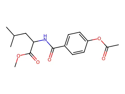 methyl N-{[4-(acetyloxy)phenyl]carbonyl}leucinate structure
