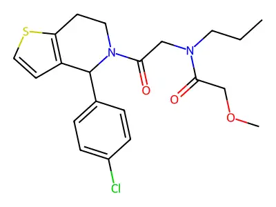 N-[2-[4-(4-Chlorophenyl)-6,7-dihydrothieno[3,2-c]pyridin-5(4H)-yl]-2-oxoethyl]-2-methoxy-N-propylacetamide structure