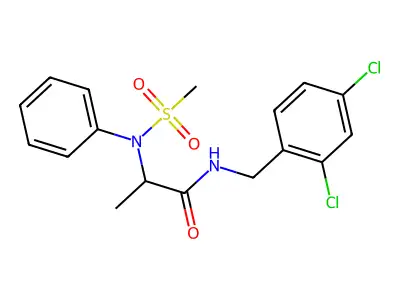 N-[(2,4-dichlorophenyl)methyl]-2-(N-methylsulfonylanilino)propanamide structure