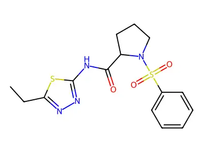 1-(benzenesulfonyl)-N-(5-ethyl-1,3,4-thiadiazol-2-yl)pyrrolidine-2-carboxamide structure