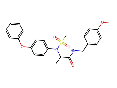 N-[(4-methoxyphenyl)methyl]-2-(N-methylsulfonyl-4-phenoxyanilino)propanamide structure