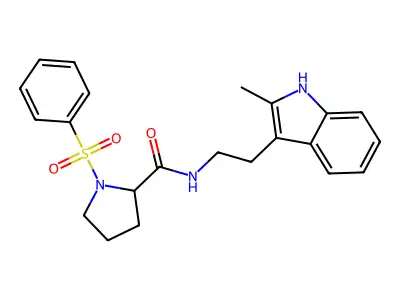 1-(benzenesulfonyl)-N-[2-(2-methyl-1H-indol-3-yl)ethyl]pyrrolidine-2-carboxamide structure