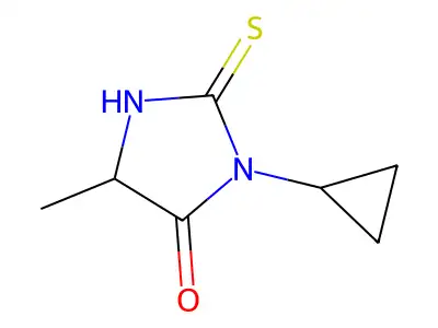 1-cyclopropyl-4-methyl-2-sulfanyl-4,5-dihydro-1H-imidazol-5-one structure